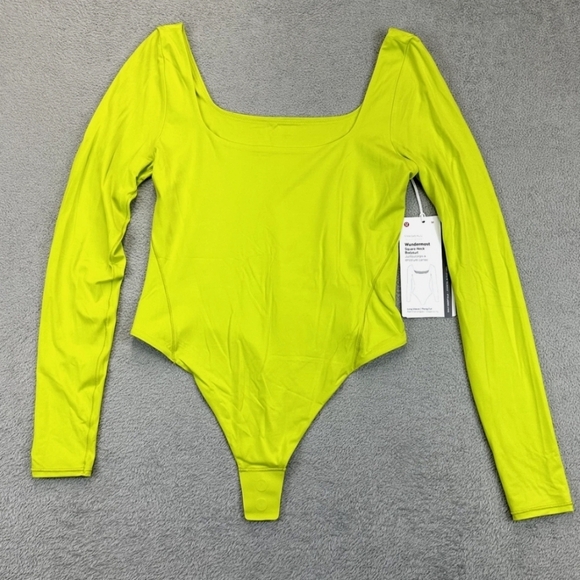 Lululemon Nulu Neon Yellow Long Sleeve Bodysuit - Picture 1 of 5